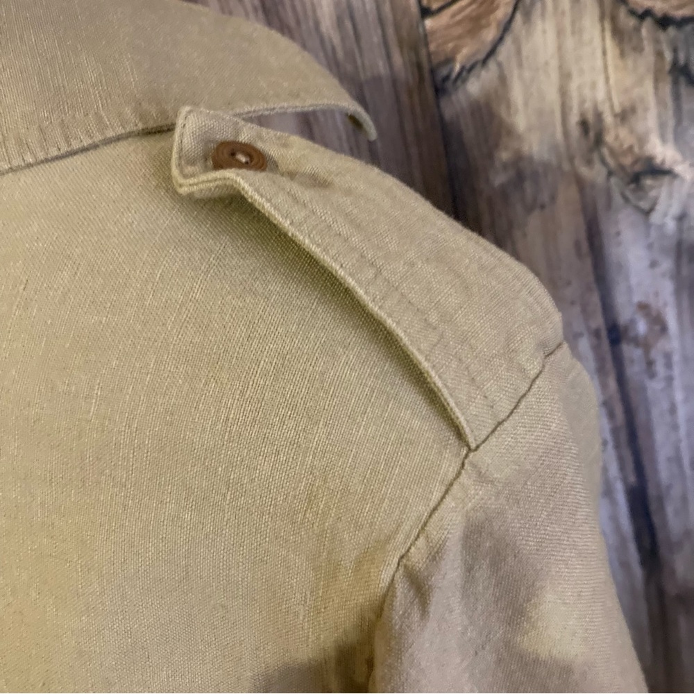 Soft Surroundings Khaki Button Down Mini Dress - Picture 7 of 12